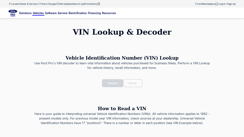 VIN Lookup & Decoder