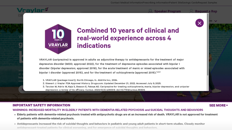 VRAYLAR® (cariprazine) for Healthcare Professionals