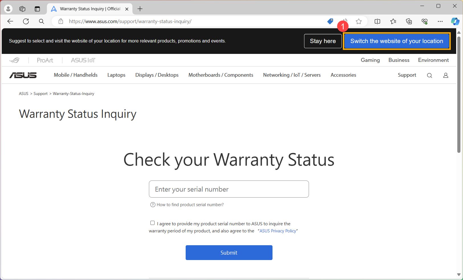 Warranty Status Inquiry