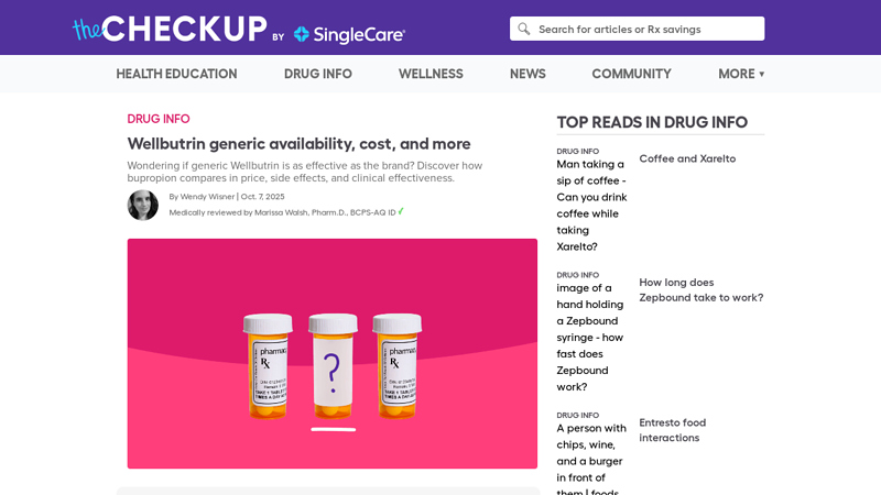 Wellbutrin generic availability, cost, and more