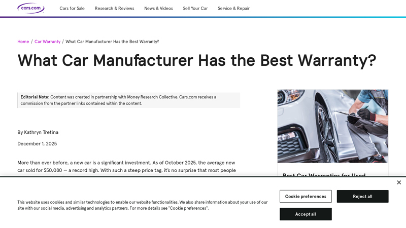 What Car Manufacturer Has the Best Warranty?