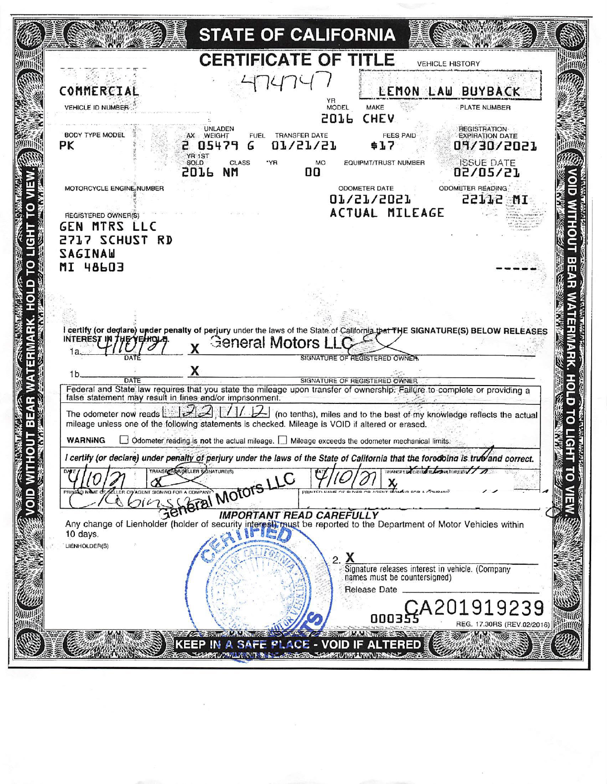 What is a Lemon Law Factory Manufacturer Buyback With Warranty