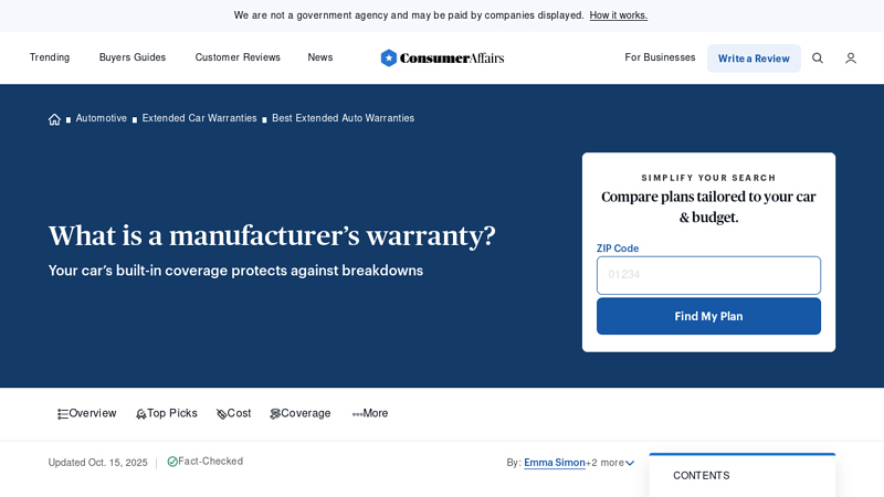What Is a Manufacturer's Warranty? (2025)