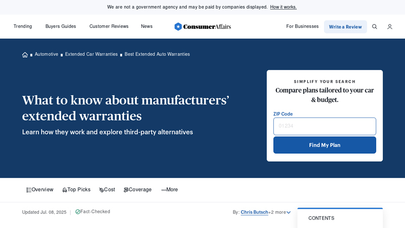 What to know about manufacturers' extended warranties