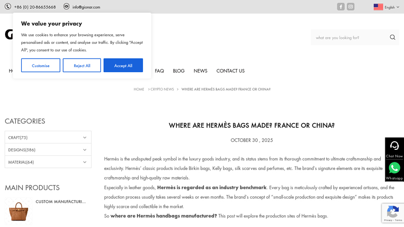 Where are Hermès bags made? France or China?