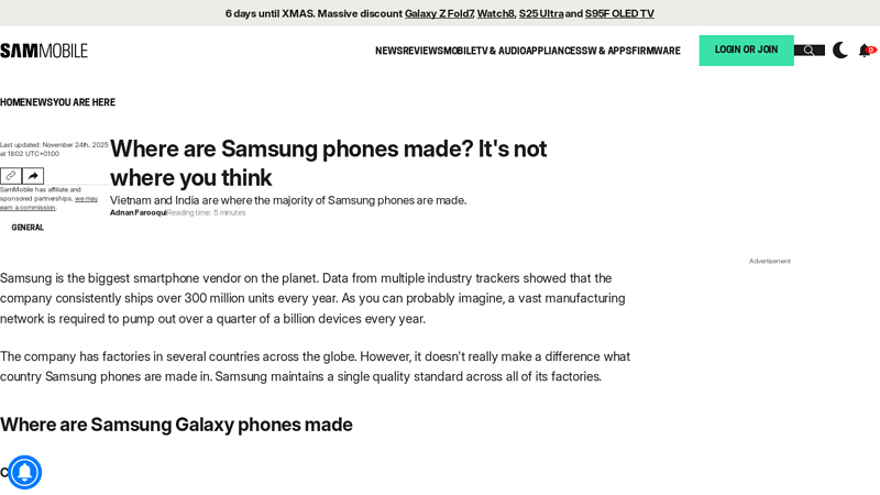Where are Samsung phones made? It's not where you think