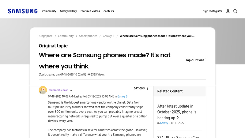 Where are Samsung phones made? It's not where you think