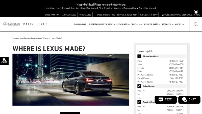 Where is Lexus Made?