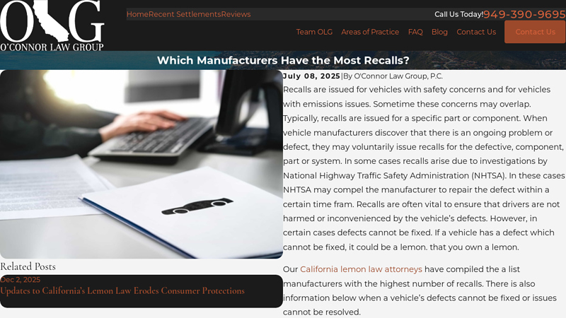 Which Manufacturers Have the Most Recalls?