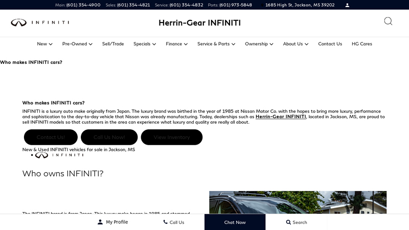 Who makes INFINITI cars?