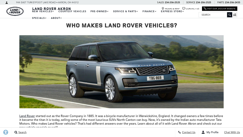 Who Makes Land Rover Vehicles?