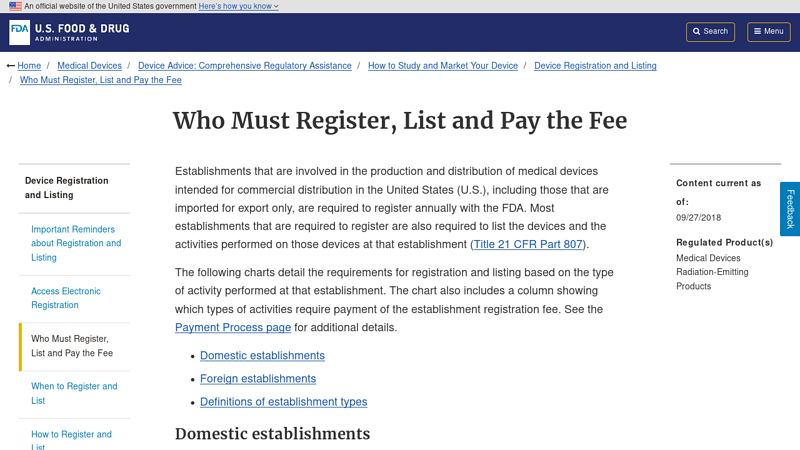 Who Must Register, List and Pay the Fee