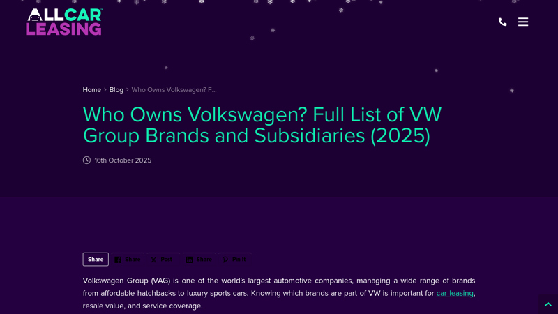 Who Owns Volkswagen? Full List of VW Group Brands ...
