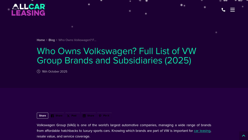 Who Owns Volkswagen? Full List of VW Group Brands ...