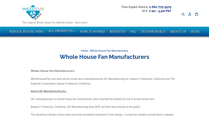 Whole House Fan Manufacturers