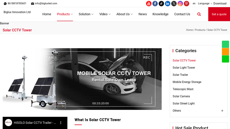 Wholesale Solar CCTV Tower Made in China