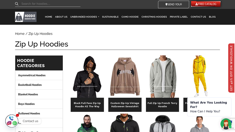 Wholesale Zip Up Hoodie Manufacturer with Customization Option