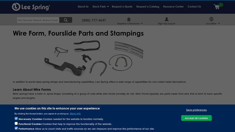 Wire Form, Fourslide Parts and Stampings