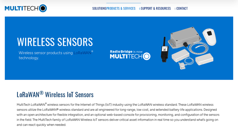 Wireless LoRaWAN Sensors