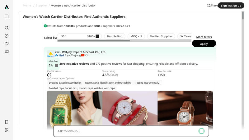 Women's Watch Cartier Distributor: Find Authentic Suppliers