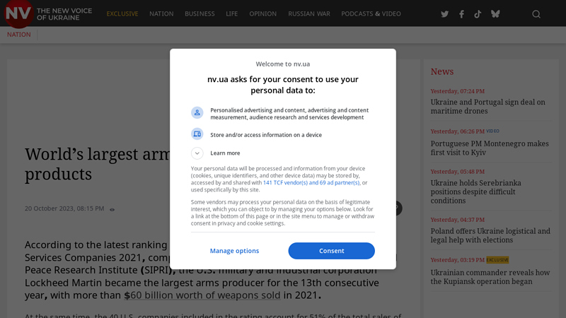 World's largest arms manufacturers and their products