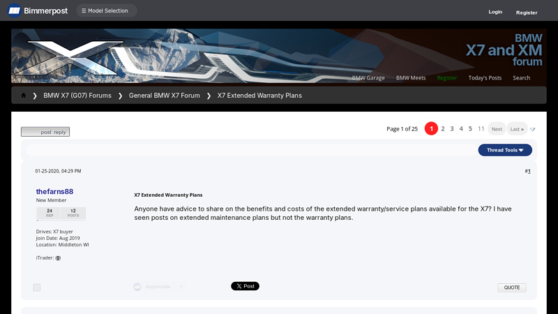 X7 Extended Warranty Plans