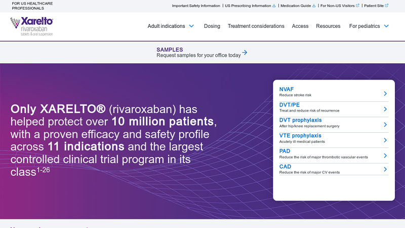 XARELTO® (rivaroxaban) Healthcare Professional (HCP) Website