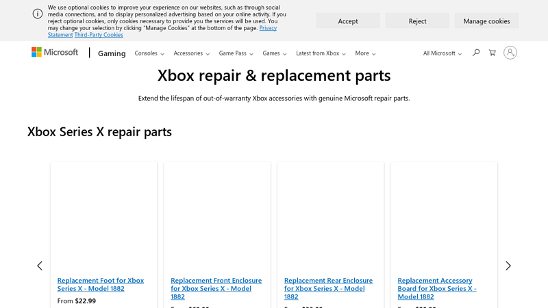 Xbox repair & replacement parts