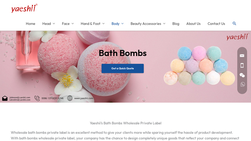 Yaeshii are Wholesale Bath Bombs Manufacture from China .